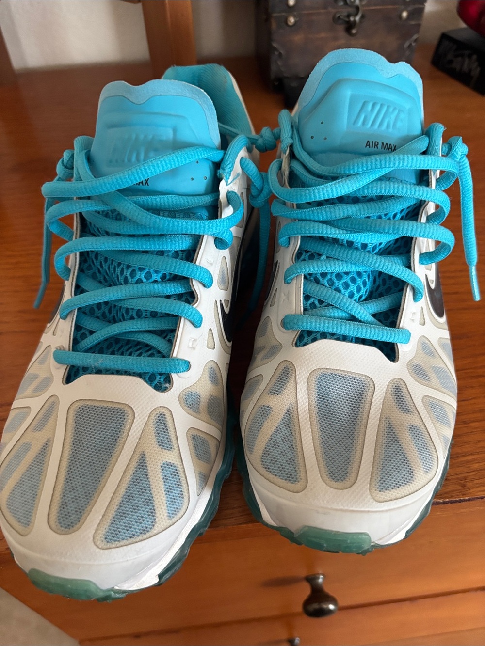 Nike Turquoise & White Air Max Running Shoes. FITSOLE 2
